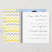Graues gelbes Foto Hochzeit Speichern Sie die Datu Save The Date (Vorne/Hinten)