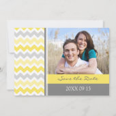 Graues gelbes Foto Hochzeit Speichern Sie die Datu Save The Date (Rückseite)
