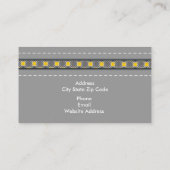 Graues, gelbes Leder-Look und Muster-Retro Visitenkarte (Rückseite)