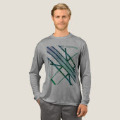 Graues Gemustert geometrisches, diagonales MCM-Aus Tri-Blend Shirt (Volle Vorderseite)