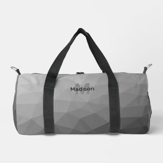Graues geometrisches Maschenmuster Duffle Bag (Vorderseite)