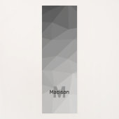 Graues geometrisches Maschenombre-Muster Monogram Yogamatte (Vorderseite)