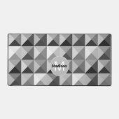 Graues geometrisches Monogramm Schreibtischunterlage (Vorderseite)