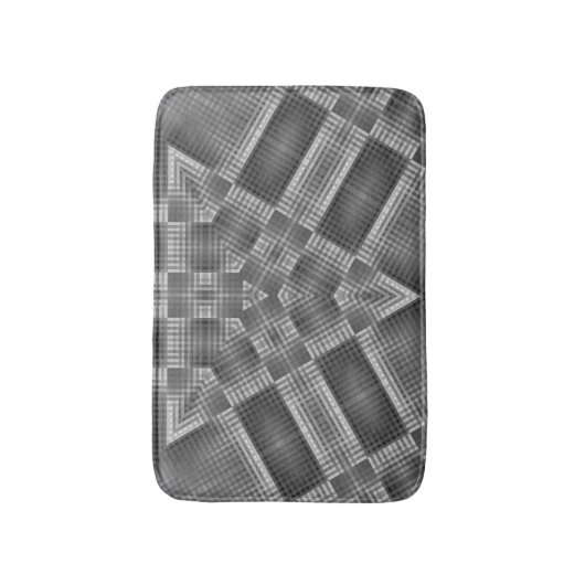 Graues geometrisches Muster Badematte (Vorderseite Vertikal)