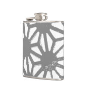 Graues geometrisches Muster Flachmann (Links)