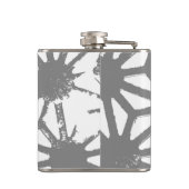 Graues geometrisches Muster Flachmann (Rückseite)