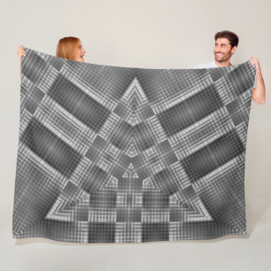 Graues geometrisches Muster Fleecedecke