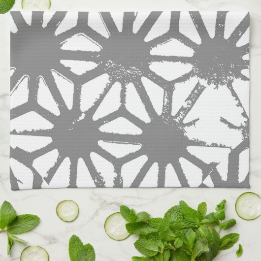 Graues geometrisches Muster Geschirrtuch (Gefaltet)