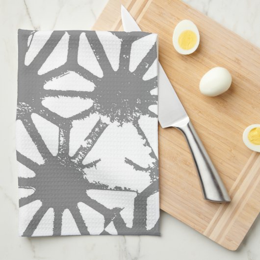 Graues geometrisches Muster Geschirrtuch (Viertel Falte)