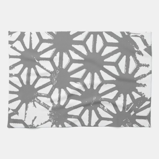 Graues geometrisches Muster Geschirrtuch (Horizontal)
