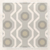 Graues geometrisches Muster Glasuntersetzer (Vorderseite)