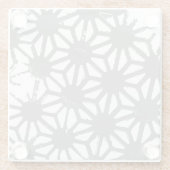 Graues geometrisches Muster Glasuntersetzer (Rückseite)