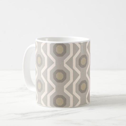 Graues geometrisches Muster Kaffeetasse (Vorderseite Links)