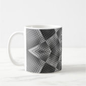 Graues geometrisches Muster Kaffeetasse (Links)