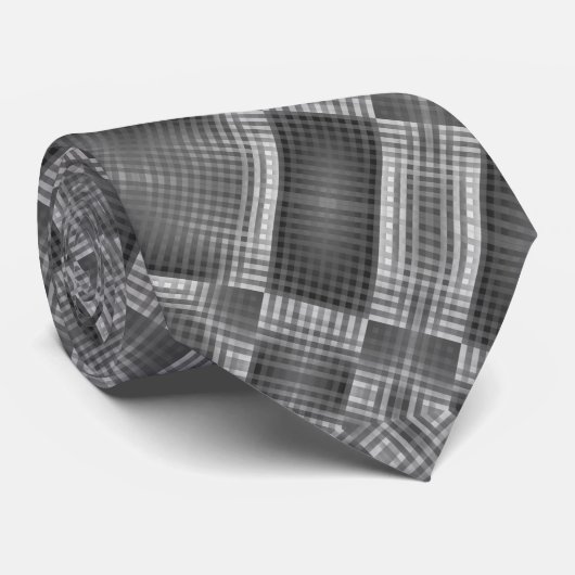 Graues geometrisches Muster Krawatte (Gerollt)