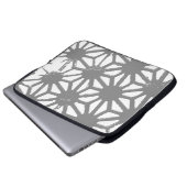 Graues geometrisches Muster Laptopschutzhülle (Vorne Knopf)