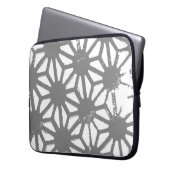 Graues geometrisches Muster Laptopschutzhülle (Vorderseite Links)