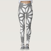 Graues geometrisches Muster Leggings (Vorderseite)