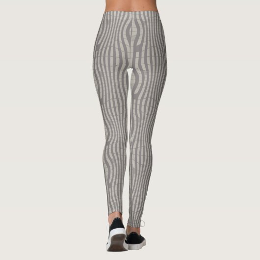 graues geometrisches Muster Leggings (Rückseite)