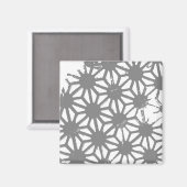 Graues geometrisches Muster Magnet (Vorderseite/Rückseite)