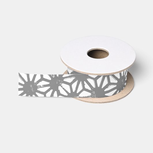 Graues geometrisches Muster Satinband (Spule)
