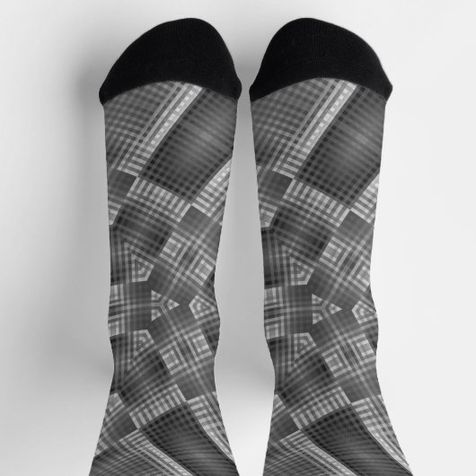 Graues geometrisches Muster Socken (Oben)