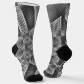 Graues geometrisches Muster Socken (Gewinkelt)