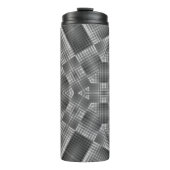 Graues geometrisches Muster Thermosbecher (Vorderseite)
