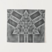 Graues geometrisches Muster Wandteppich (Vorderseite (Horizontal))