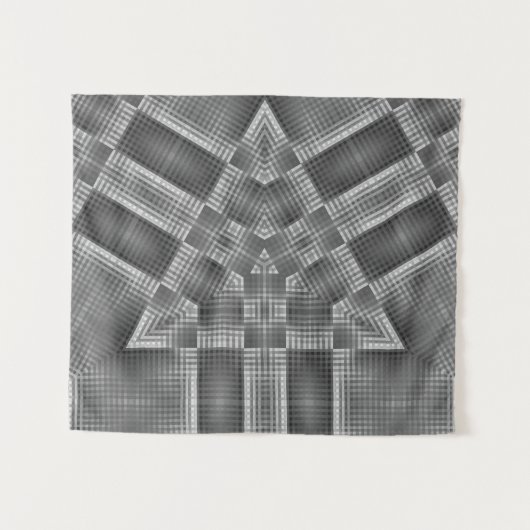 Graues geometrisches Muster Wandteppich (Vorderseite (Horizontal))