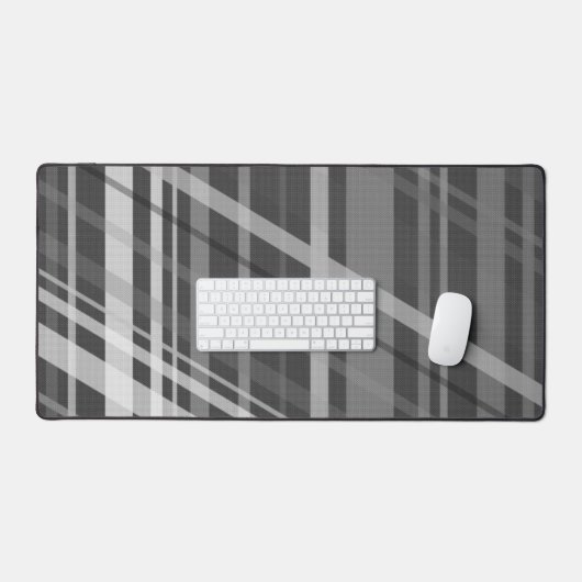 Graues geometrisches Retro-Linien-Muster Schreibtischunterlage (Tastatur & Maus)