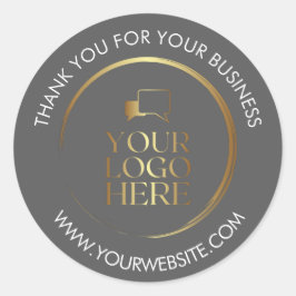 Graues Geschäft dank der Aufkleber für das benutze