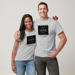 Graues Geschäftslogo Firmenname Mitarbeiter T-Shirt
