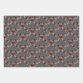 Graues Geschenkpapier mit Blumenkrone Set (Vorderseite)