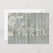 Graues, gestörtes Holz Rustikal Danke Post Card Postkarte (Vorne/Hinten)