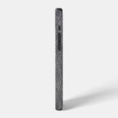 Graues Gewebe: abstrakte gestickte Textur. iPhone Hülle (Linke Seite)