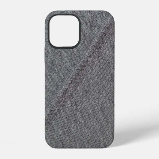 Graues Gewebe: abstrakte gestickte Textur. iPhone Hülle (Rückseite)