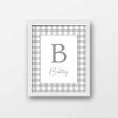 Graues Gingham-Karo-Nursery-Namensschild Poster