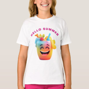 Graues Glas mit Saft T-Shirt