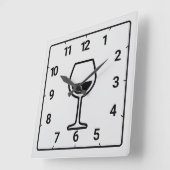 Graues Glas Quadratische Wanduhr (Winkel)