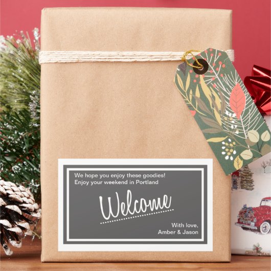 Graues Glück in Liebe Geschenkkörbe Willkommen bei Rechteckiger Aufkleber (Feiertag)