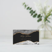 Graues Gold im eleganten Aquarell Visitenkarte (Stehend Vorderseite)