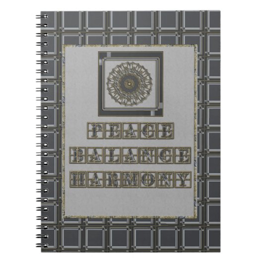 Graues Gold-Mandala Notizblock (Vorderseite)