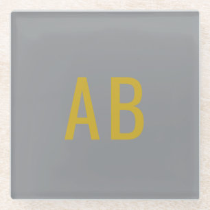 Graues Gold Modernes Monogramm Anfangsbuchstaben G Glasuntersetzer
