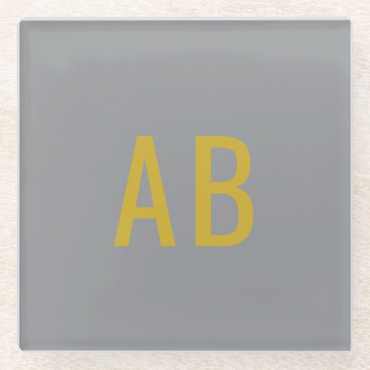 Graues Gold Modernes Monogramm Anfangsbuchstaben G Glasuntersetzer (Vorderseite)