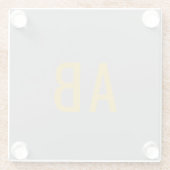 Graues Gold Modernes Monogramm Anfangsbuchstaben G Glasuntersetzer (Rückseite)