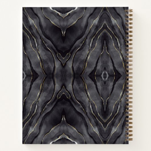 Graues, goldfarbenes Notebook Notizblock (Rückseite)