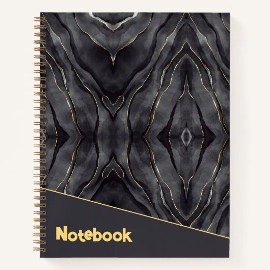 Graues, goldfarbenes Notebook Notizblock (Vorderseite)