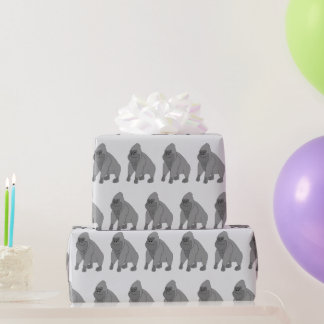 Graues Gorilla-Design Hintergrund in beliebiger Fa Geschenkpapier
