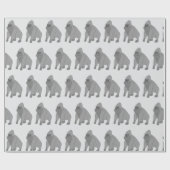 Graues Gorilla-Design Hintergrund in beliebiger Fa Geschenkpapier (Flach)
